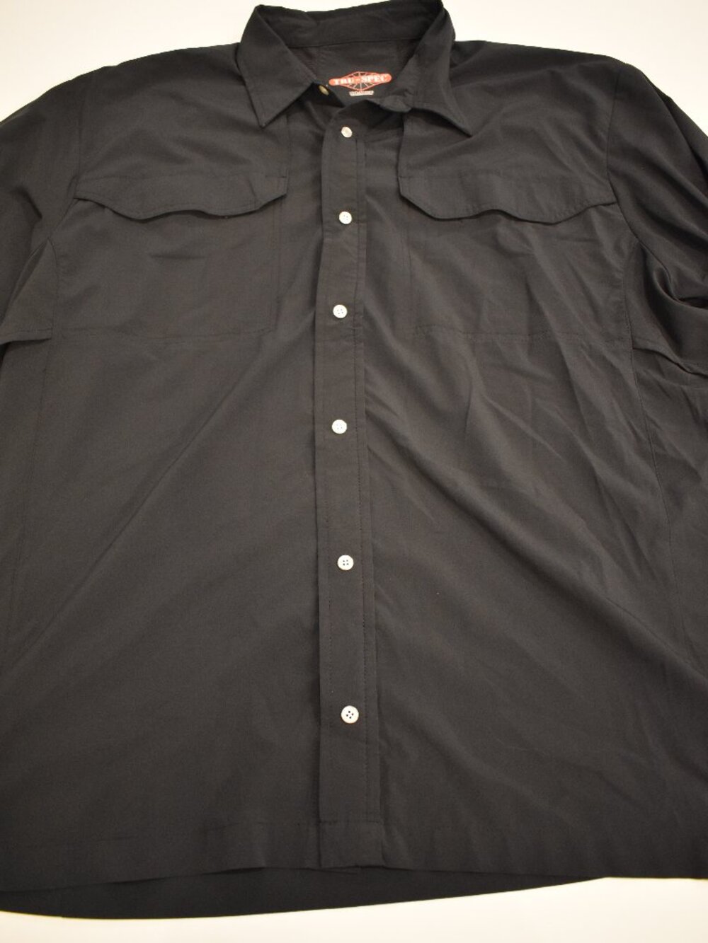 Men’s XL TRU-SPEC Black Tactical Shirt Long Sleeve Snap Pockets Outdoor Uniform